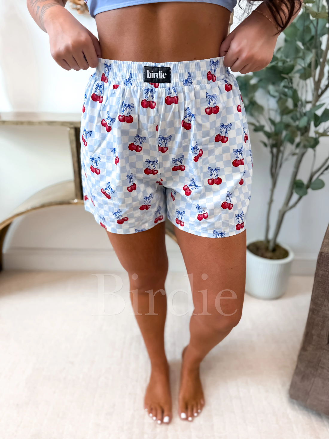 Birdie Boxer Shorts - Cherry Belle