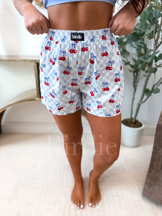 Birdie Boxer Shorts - Cherry Belle