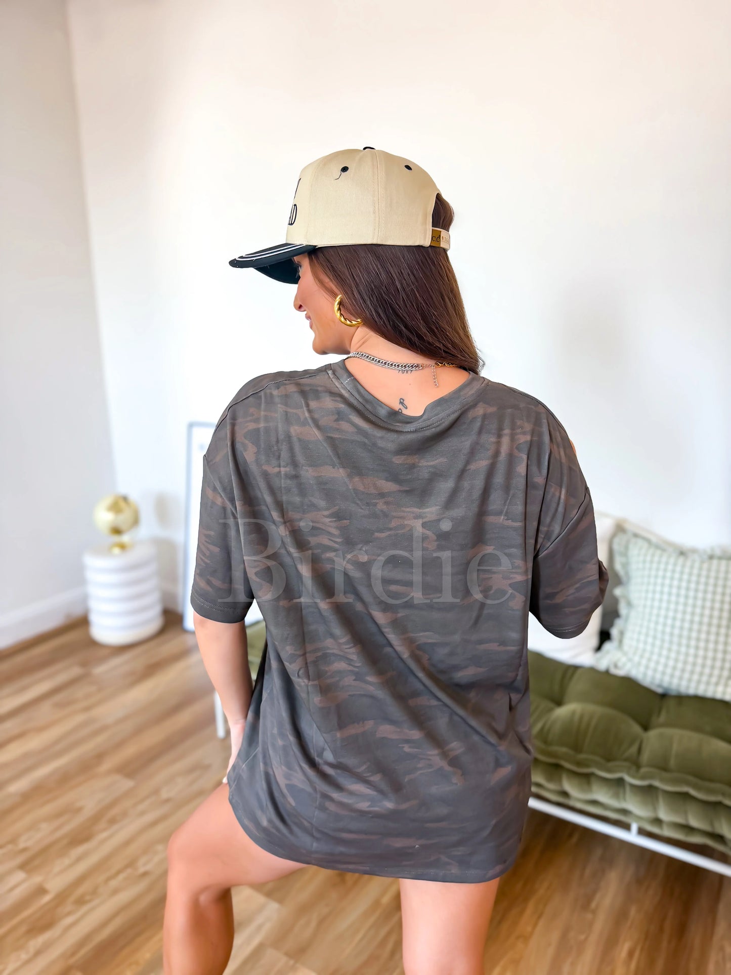 PREORDER - Birdie Oversized Tee - Smoked Oak Camo
