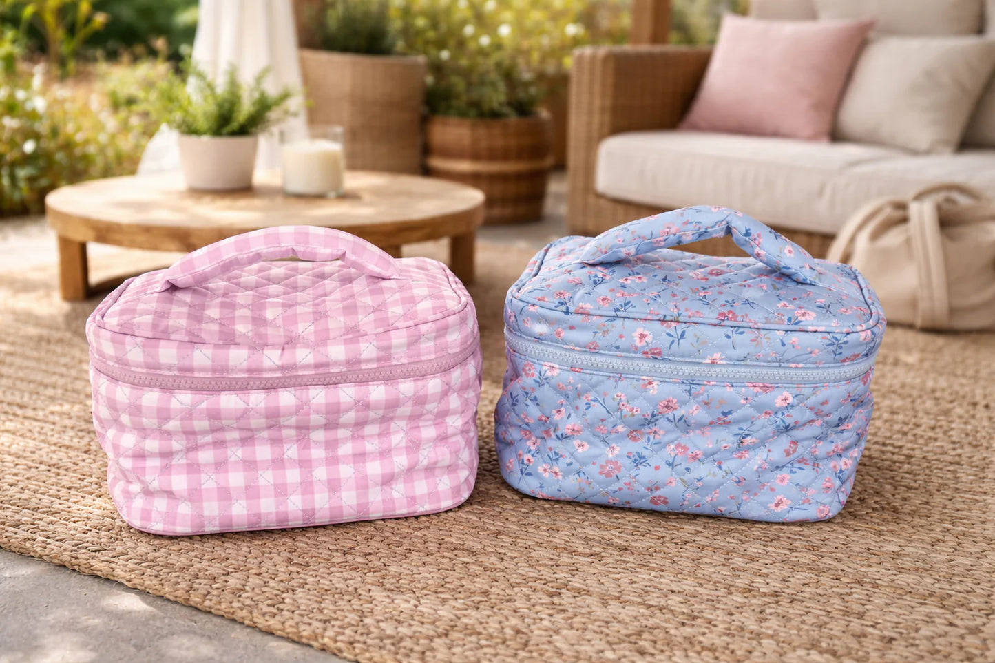PREORDER- Grab and Go Quilted Makeup Bag