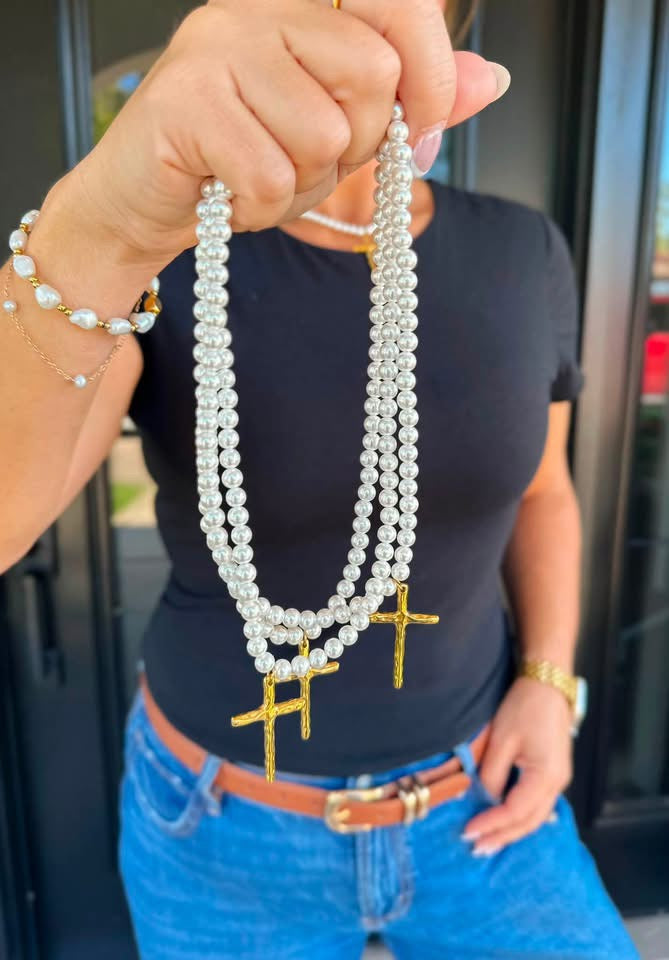 Pearl Cross Necklace