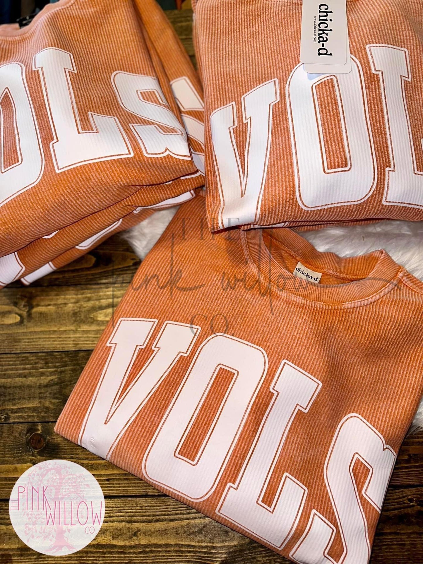 Burnt Orange Vols Corded Crew