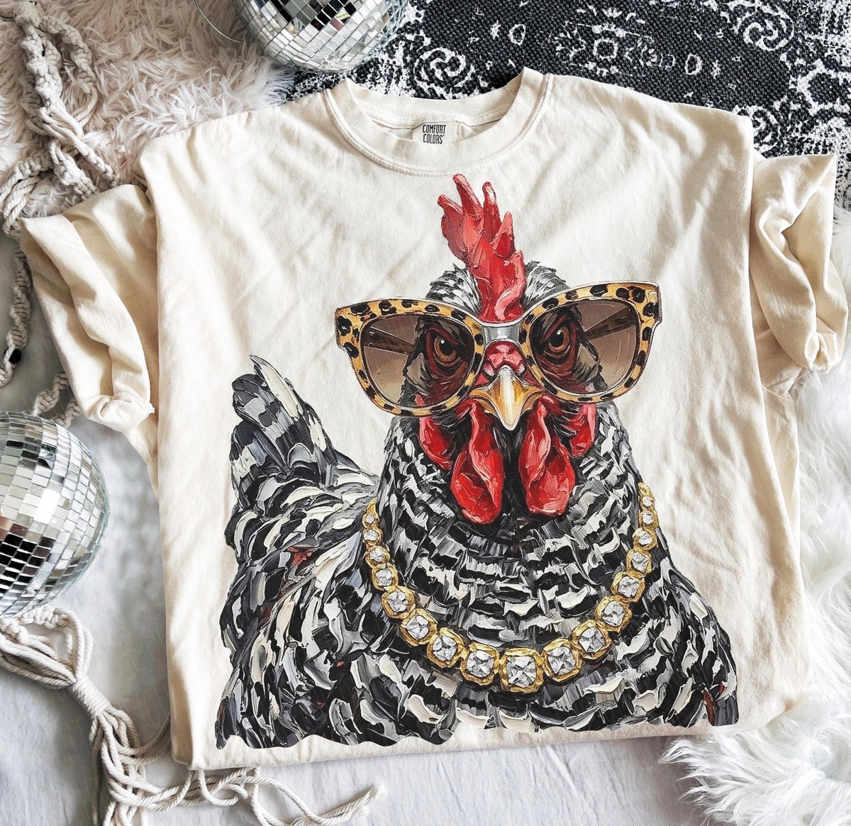 Glam Chicken Comfort Colors Tee