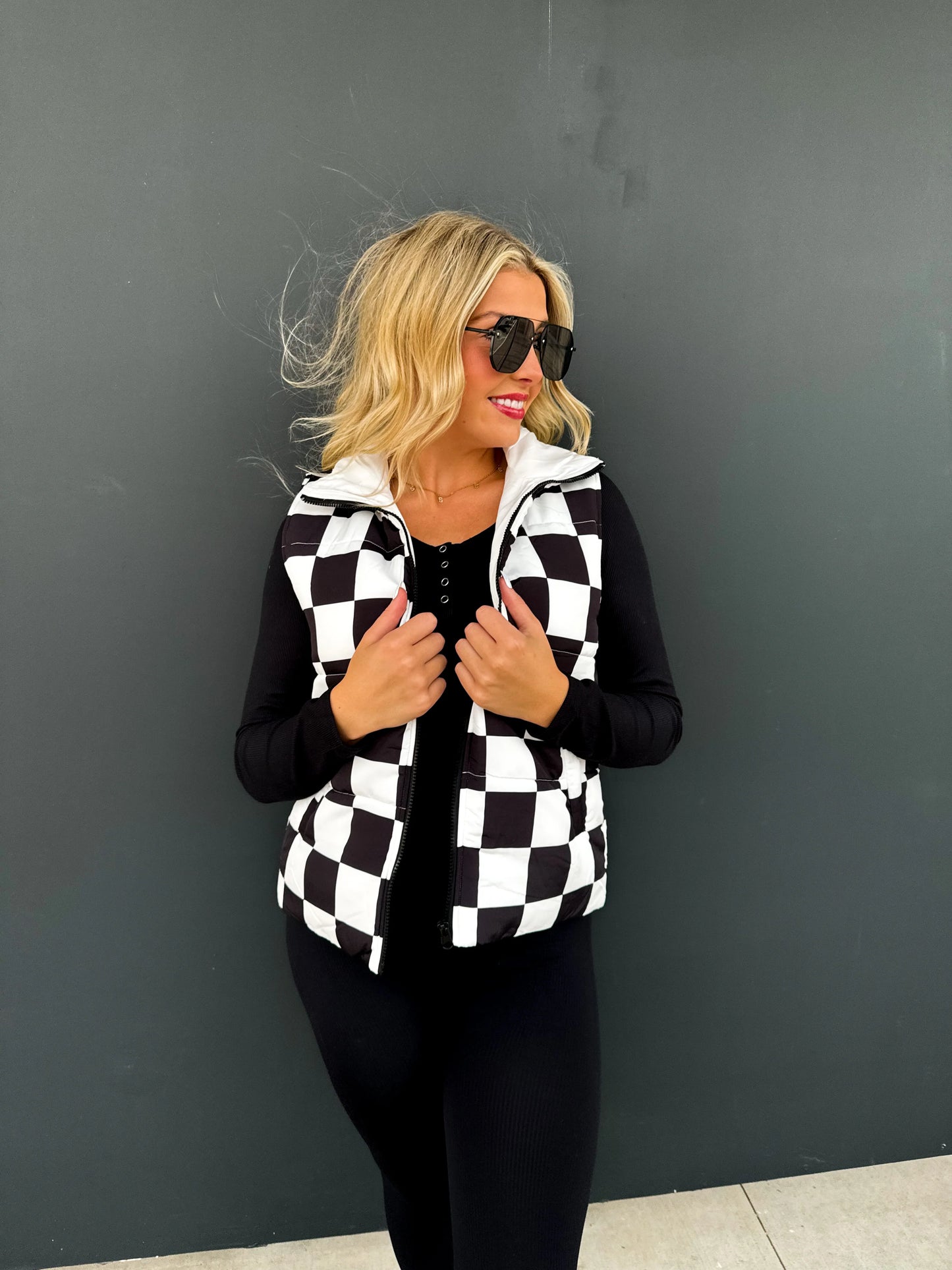 Checker and Western Puffer Vest