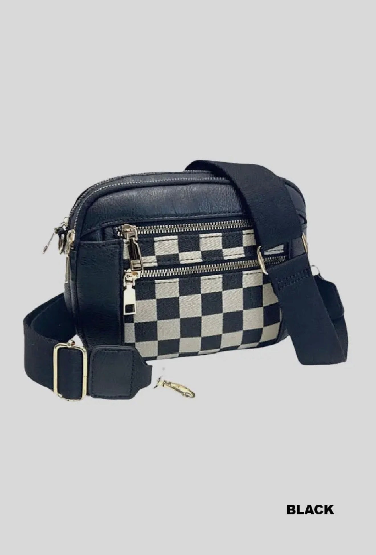 Checkered Crossbody Shoulder Bag