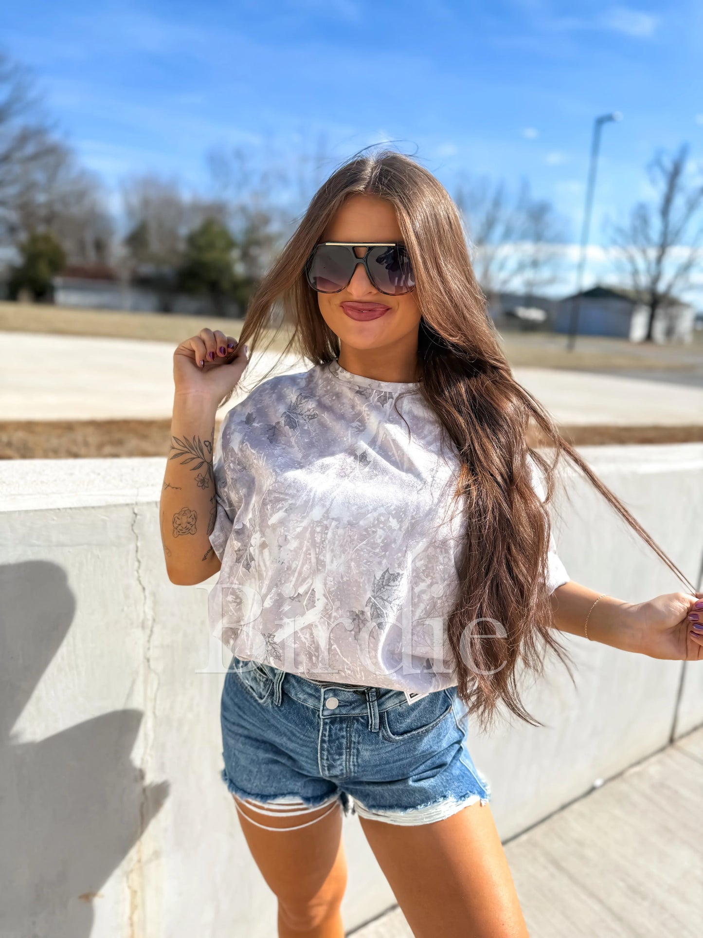 PREORDER - Birdie Iced Out Camo Oversized Tee