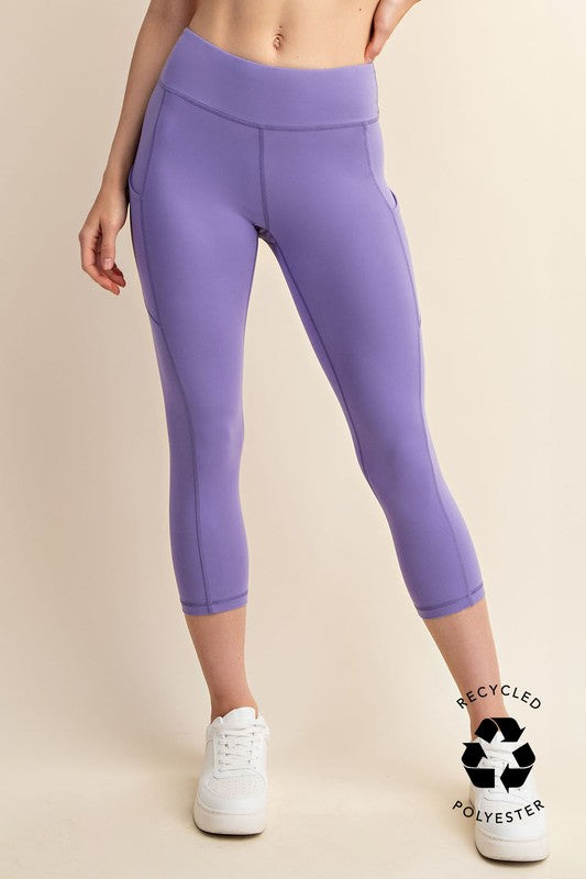 Butter Soft Capri Length Leggings With Side Pockets