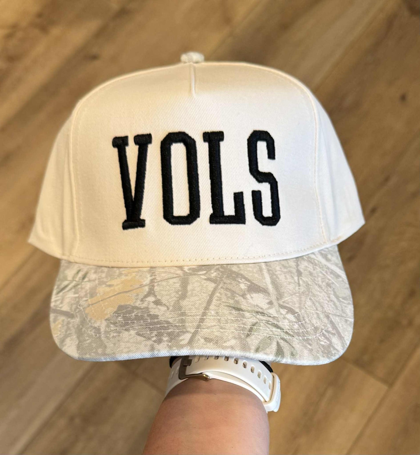 PREORDER - Embroidered Vols Grey Camo/White Trucker Hat
