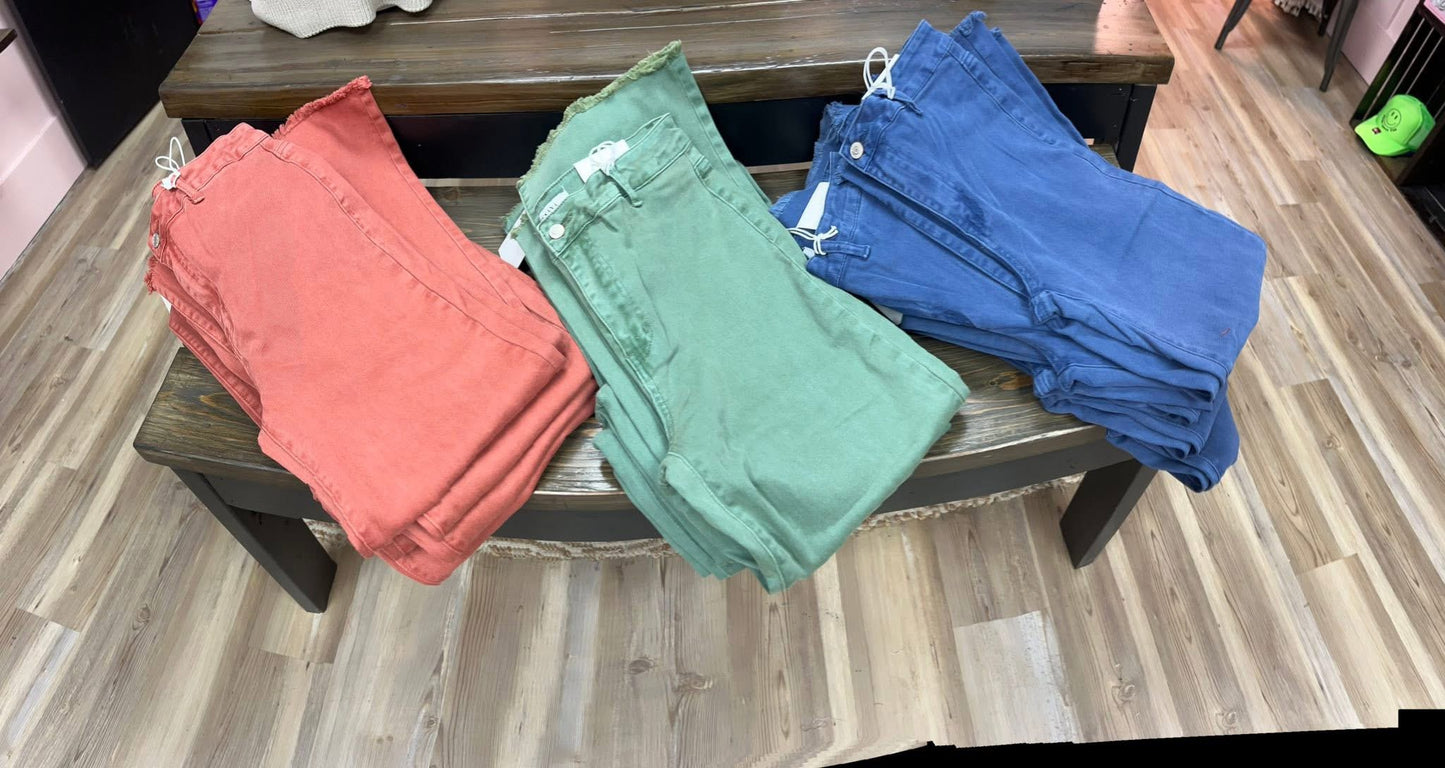 Acid Washed High Waist Frayed Hem Jeans