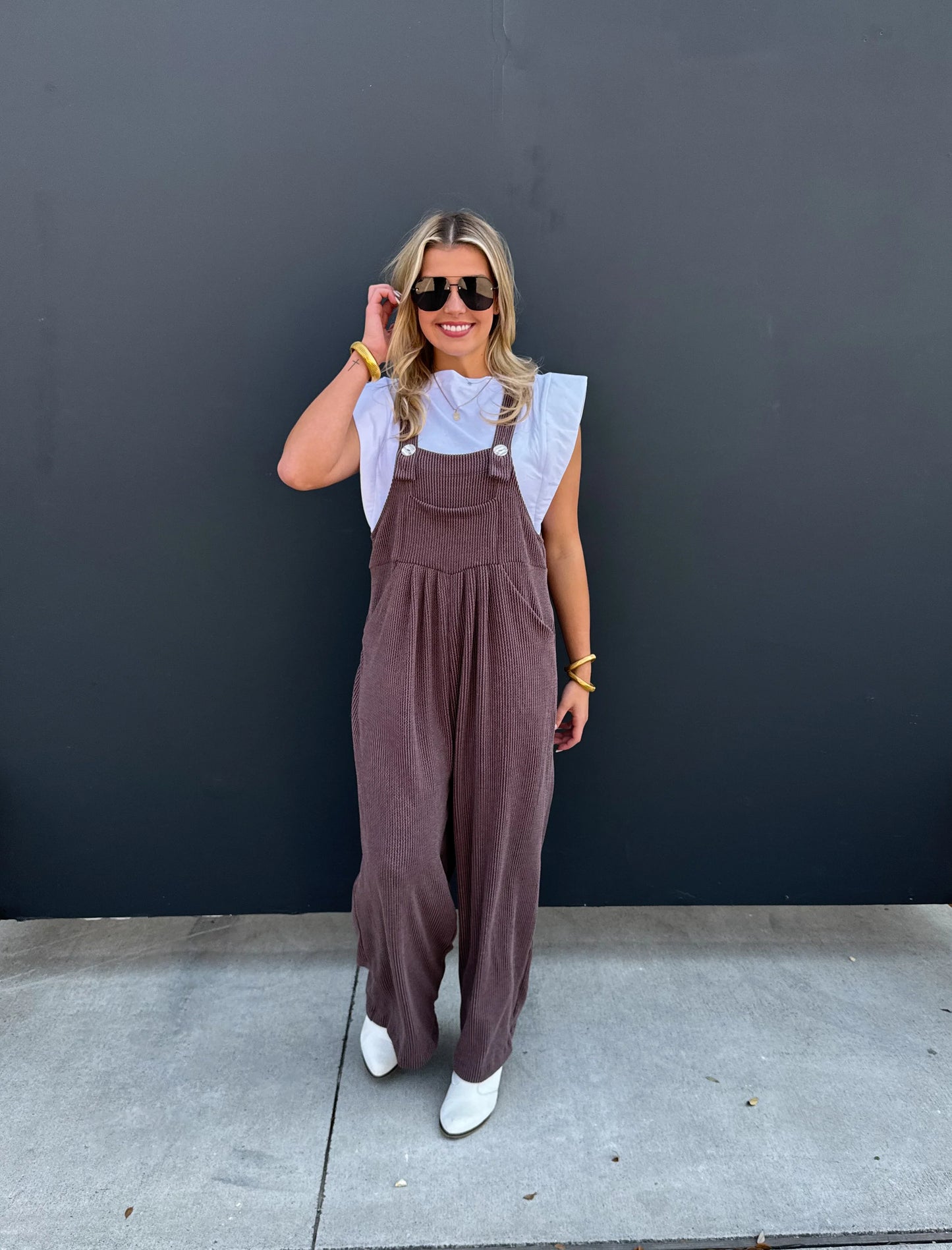 PREORDER - Cheetah and Solid Karli Boho Overalls