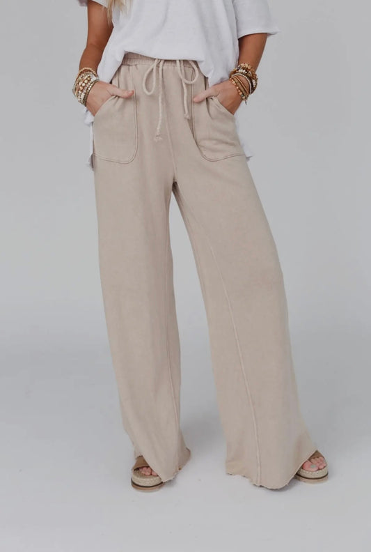 (TBN) Relaxing Robin Wide Leg Pant - New Taupe