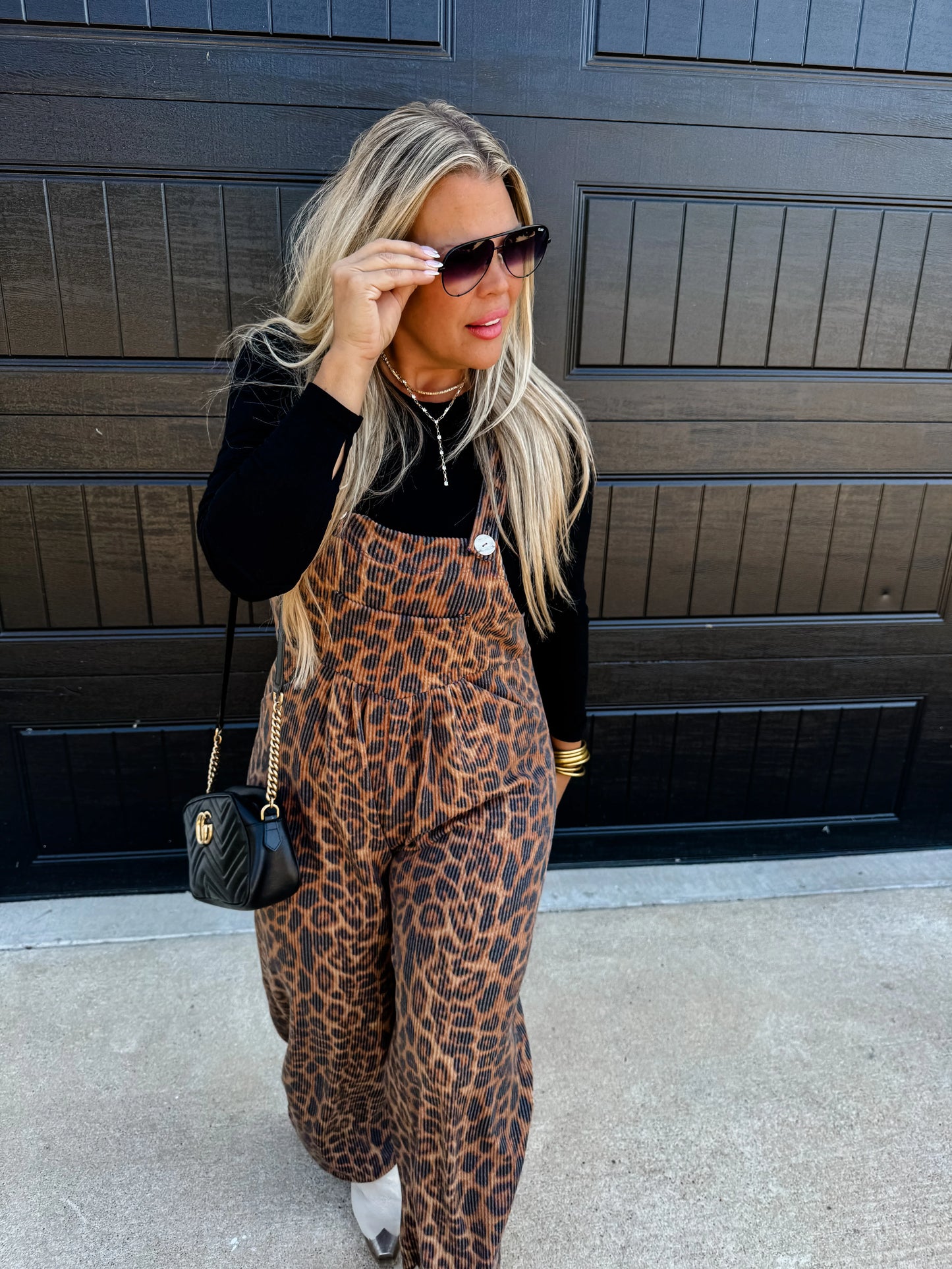 PREORDER - Cheetah and Solid Karli Boho Overalls