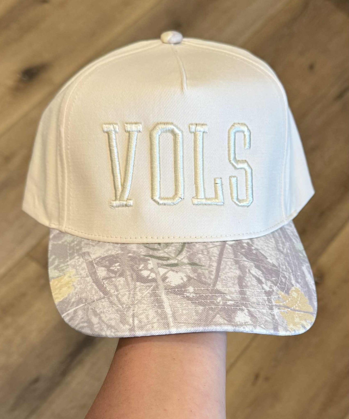PREORDER - Embroidered Vols Grey Camo/White Trucker Hat