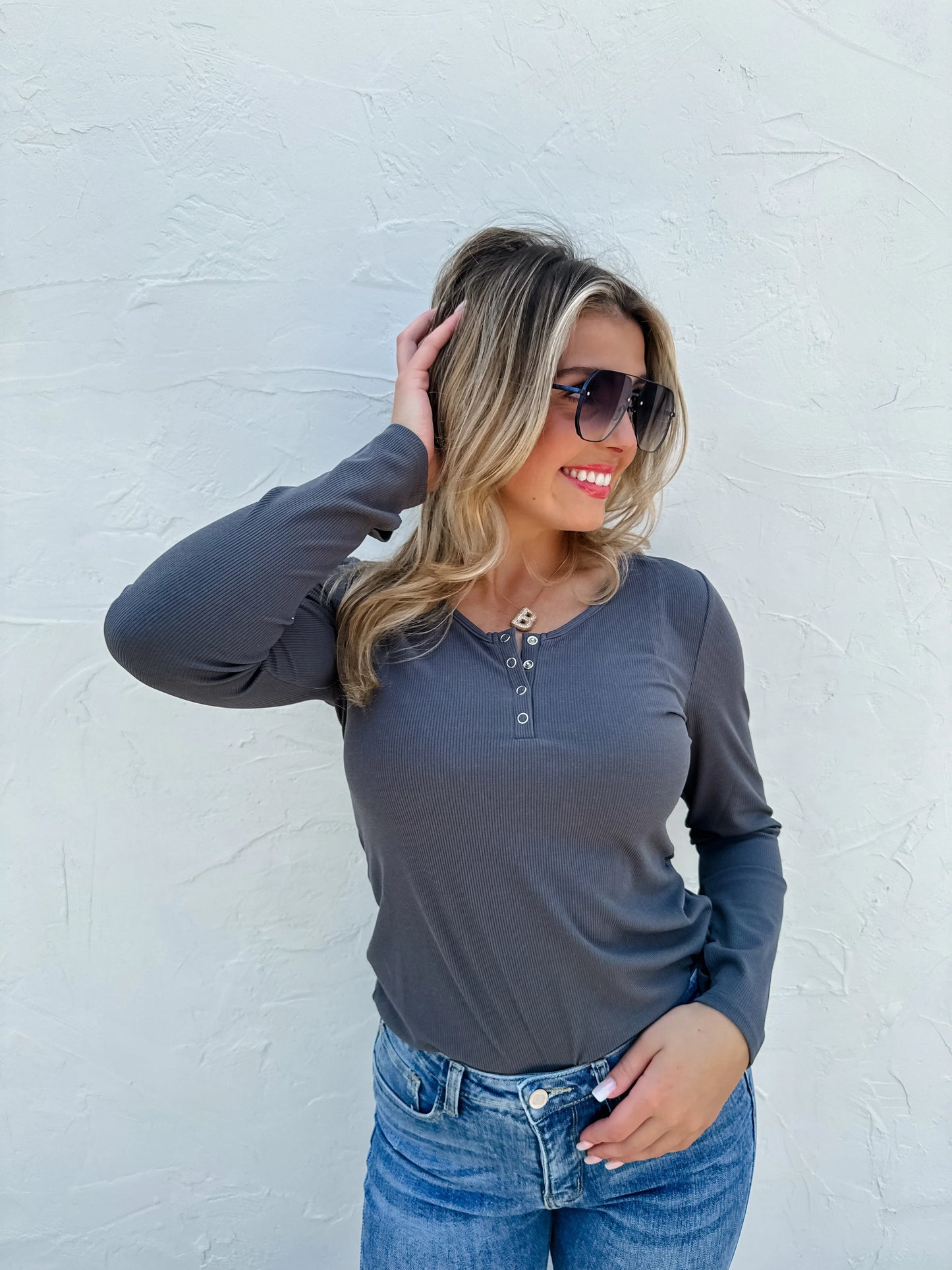 Fall Brooklyn Snap Henley Top