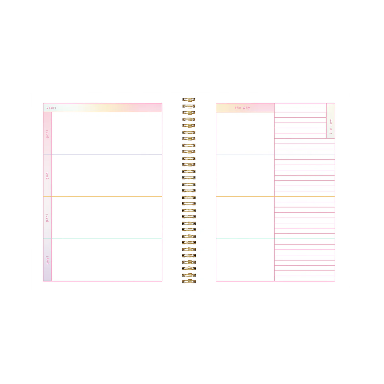 Undated Perpetual Planner - Rainbow Gradient Making Plans (Large)