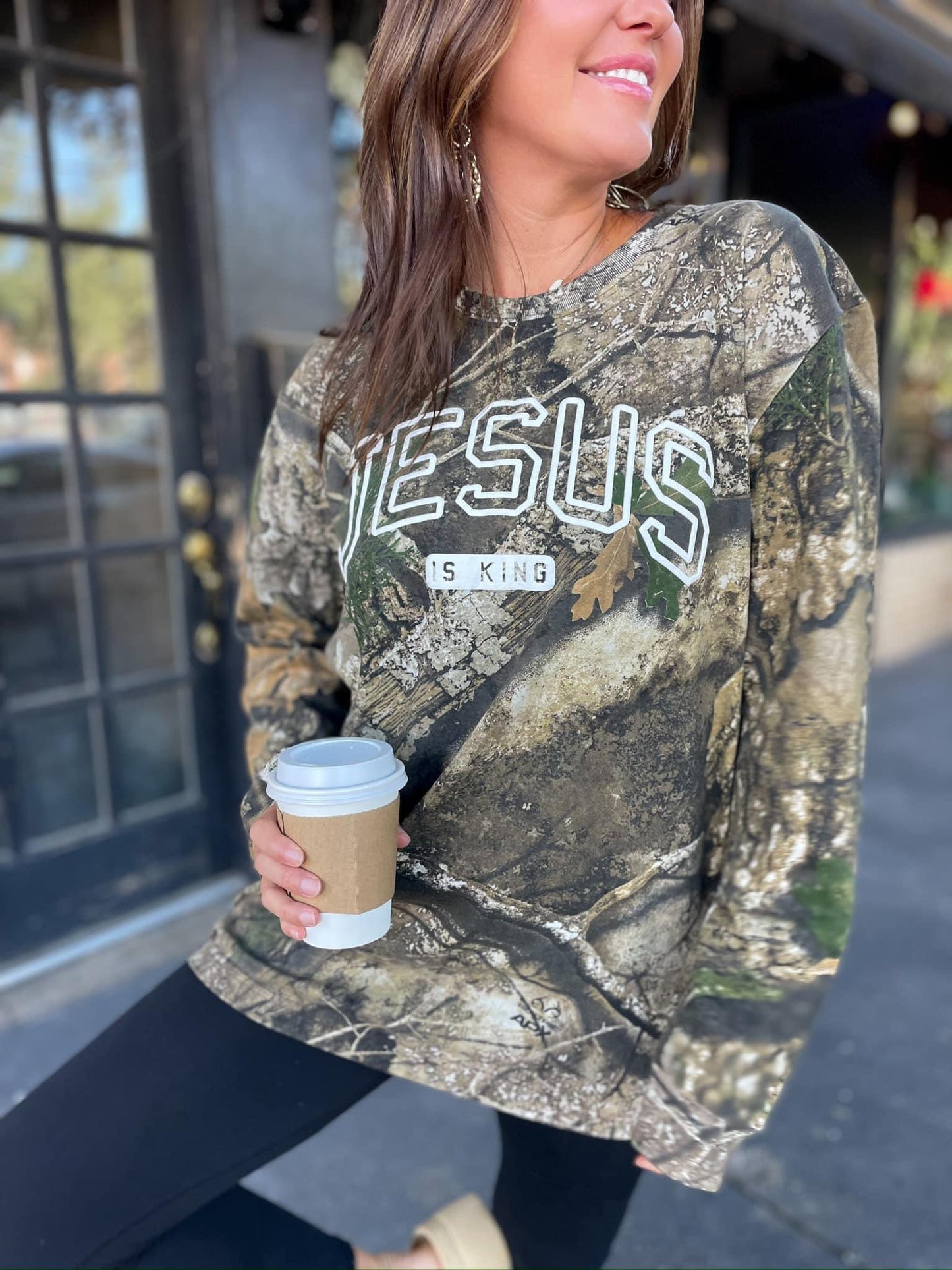 PREORDER - Jesus Is King Camo Long Sleeve Tee