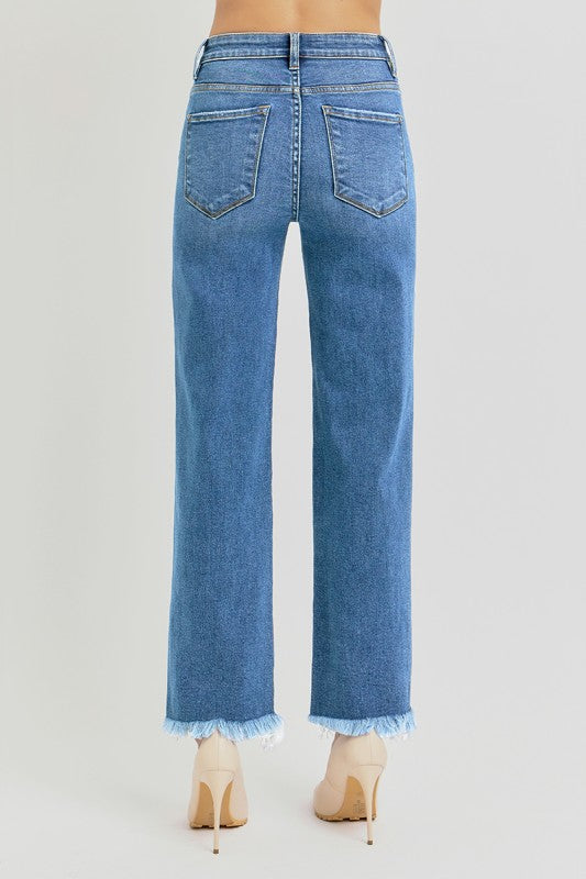Risen Tummy Control High Rise Straight Jeans
