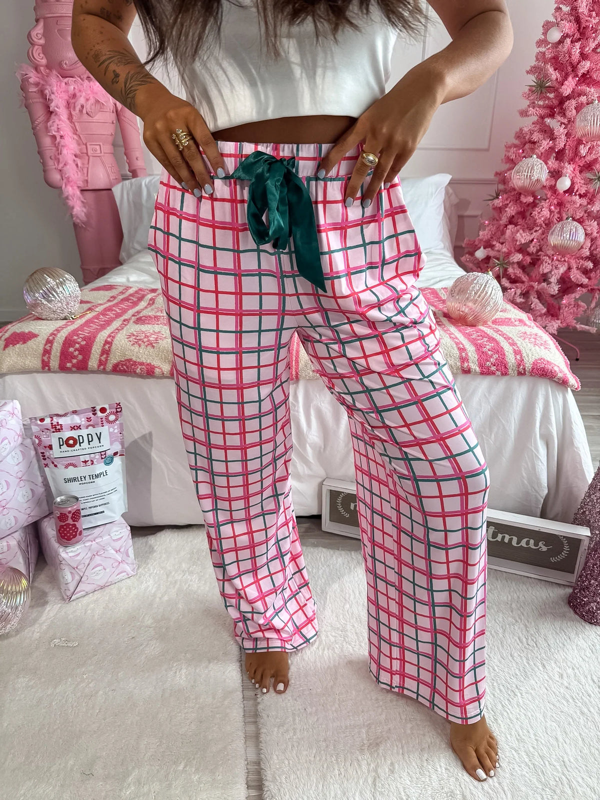 Birdie Stretchy Lounge Pants 2.0 - Pinkmas Plaid