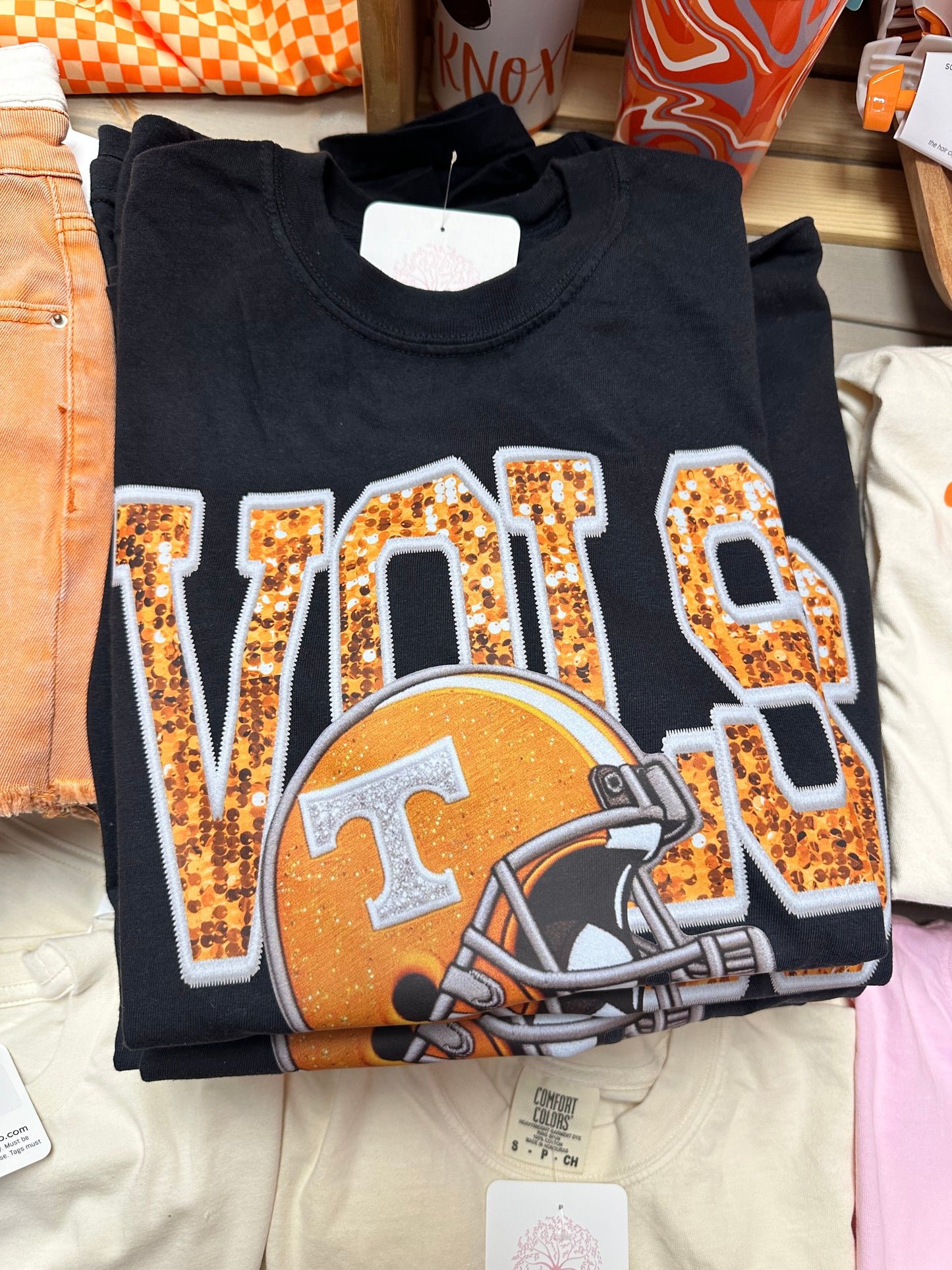 Faux Sequin Vols Helmet Comfort Colors Tee