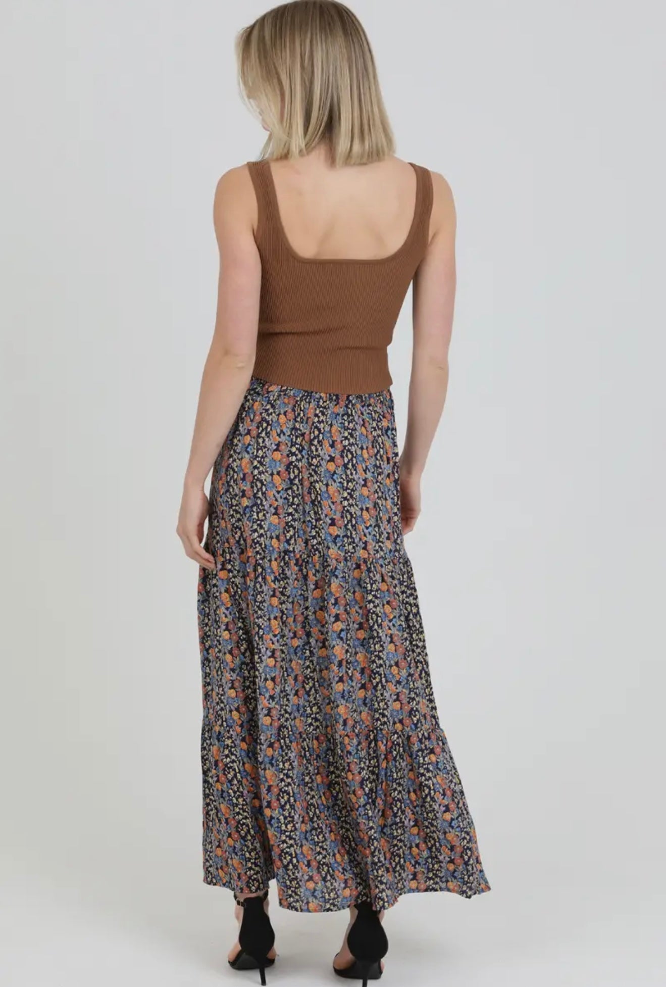 Floral Maxi Skirt w/Slit