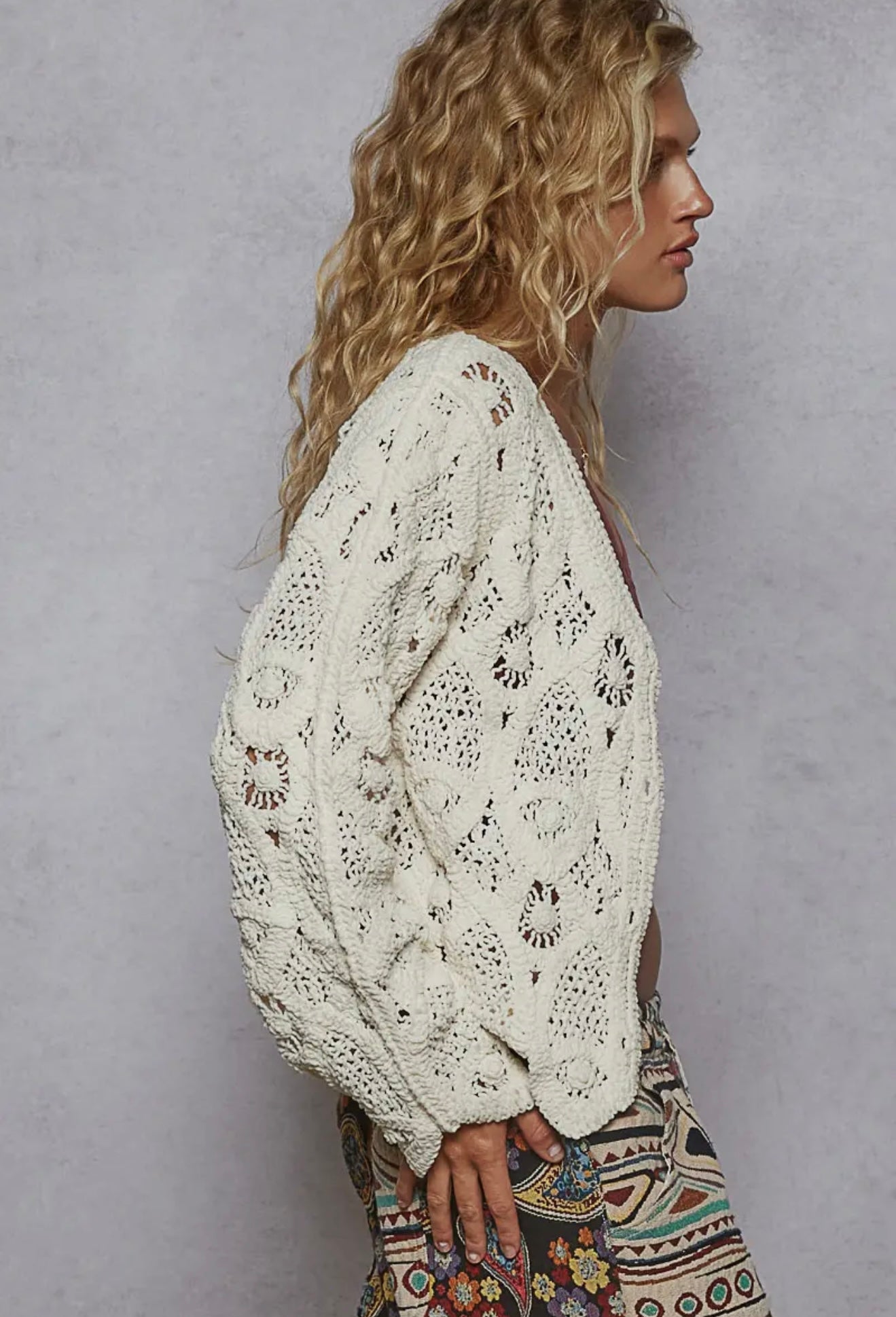 Pol Knit Crochet Cardigan