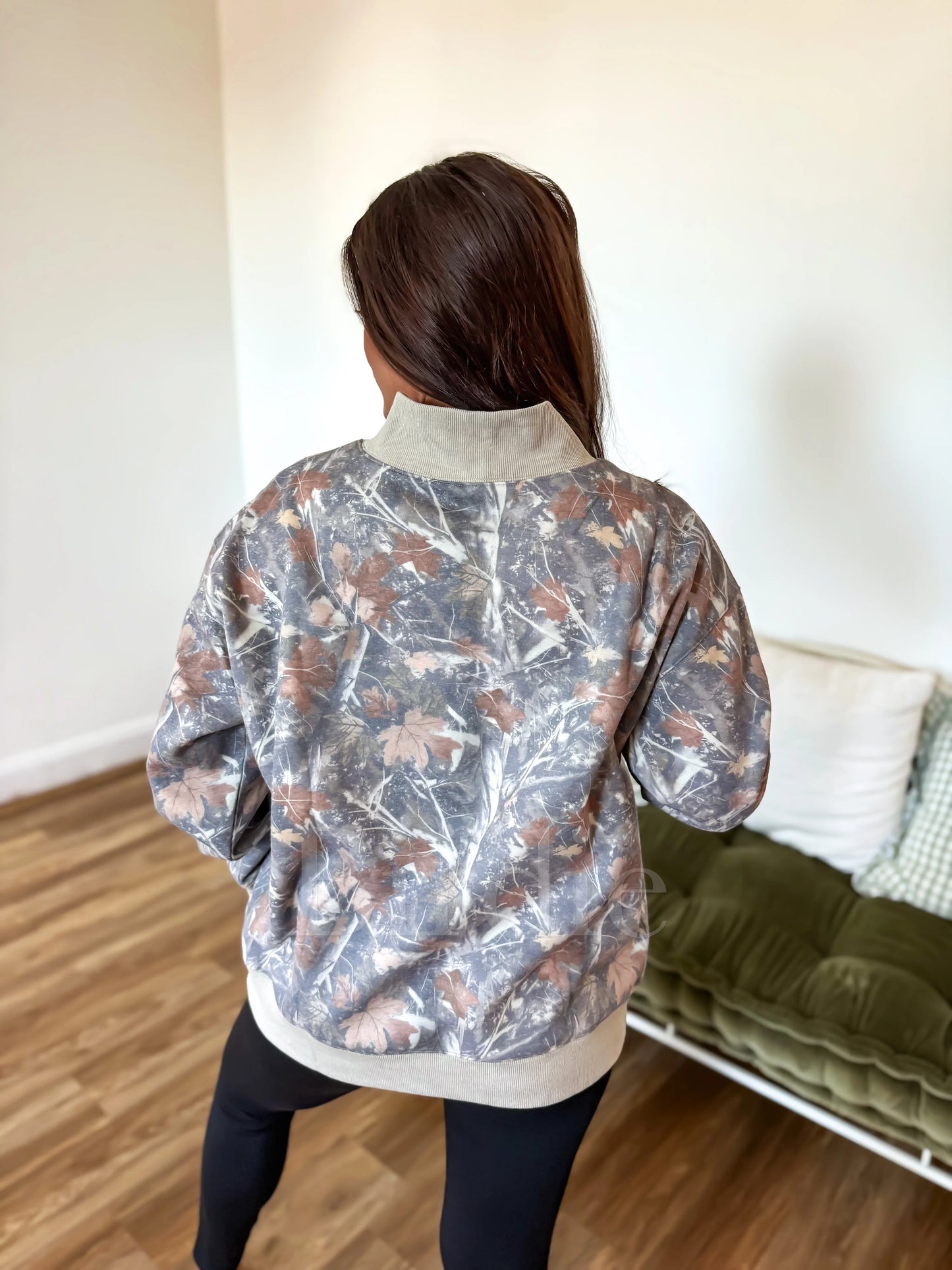 BIRDIE The Ridge Mock Neck in Timber Haze Camo
