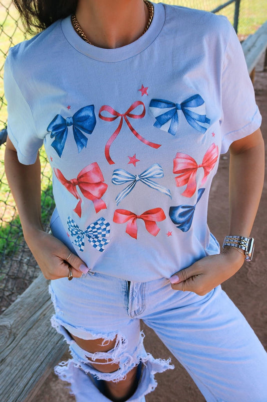 Red White and Bows Graphic Tee