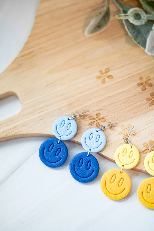 Ombre Smiley Dangles - Blue