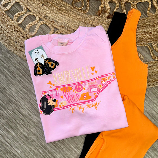 Pink Go Big Orange Comfort Colors Tee