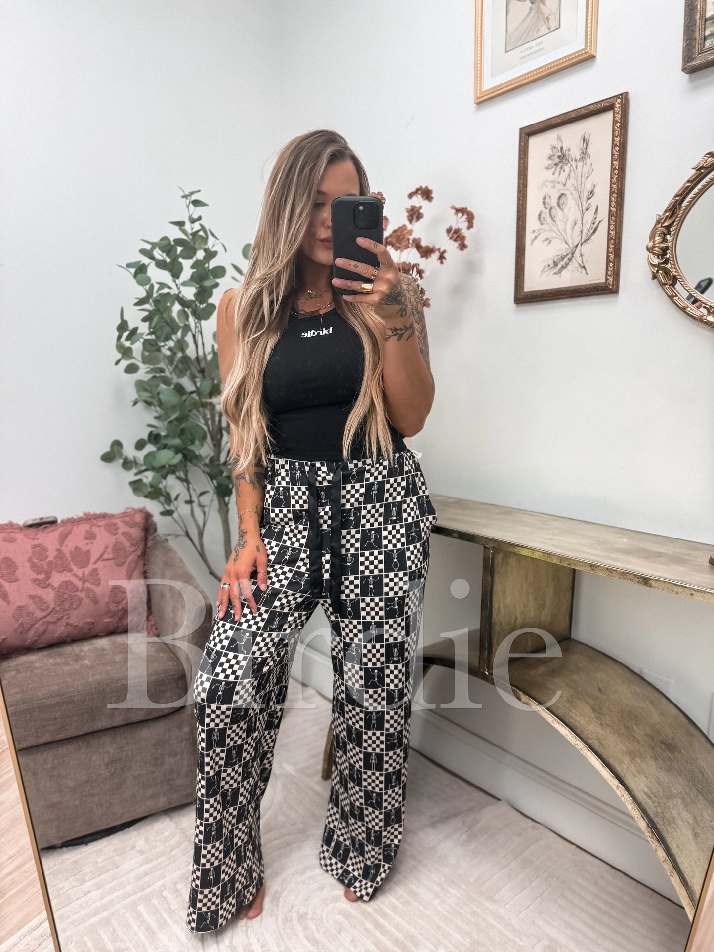 Birdie Stretchy Lounge Pants 2.0 - Boo Board Checkered