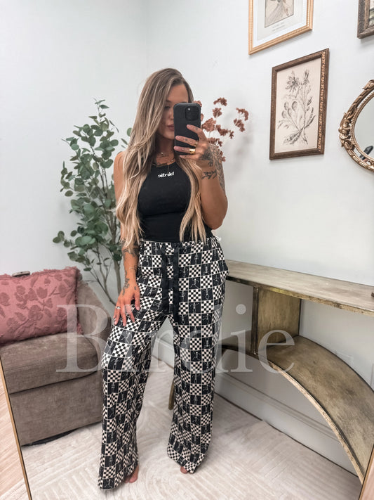 Birdie Stretchy Lounge Pants 2.0 - Boo Board Checkered