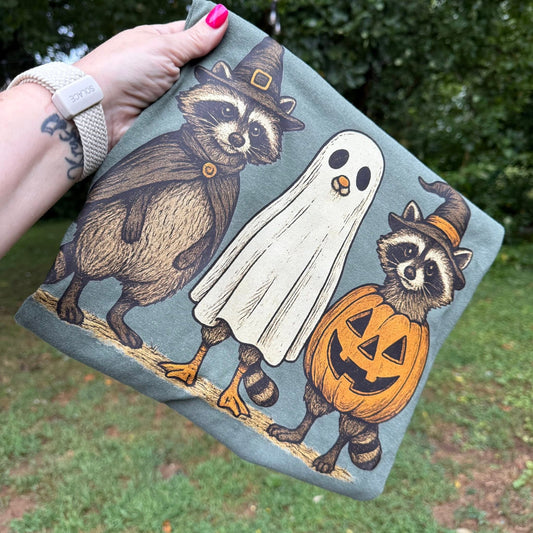 Halloween Racoons Comfort Colors Tee