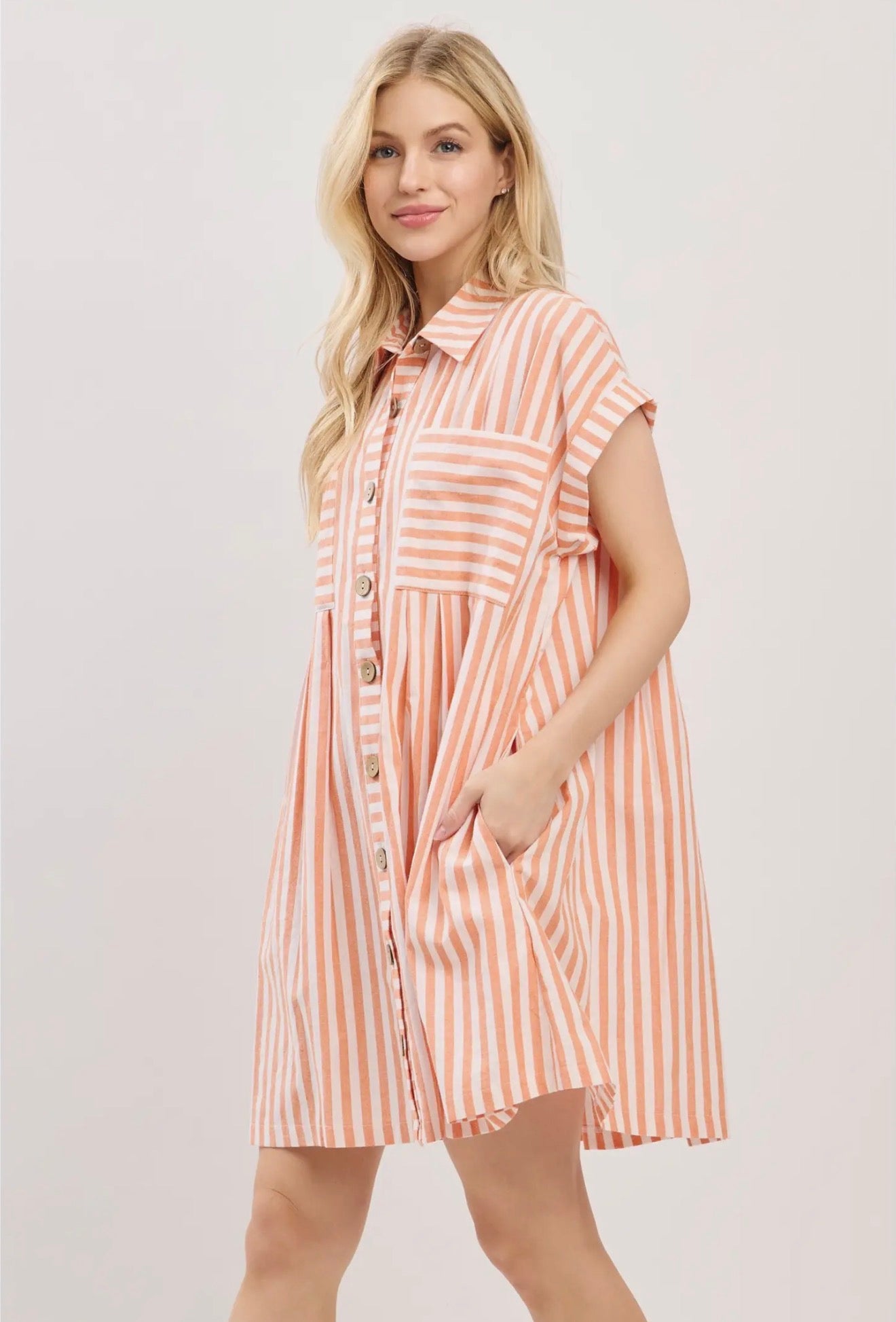 PREORDER - Cotton Striped Tunic Dress