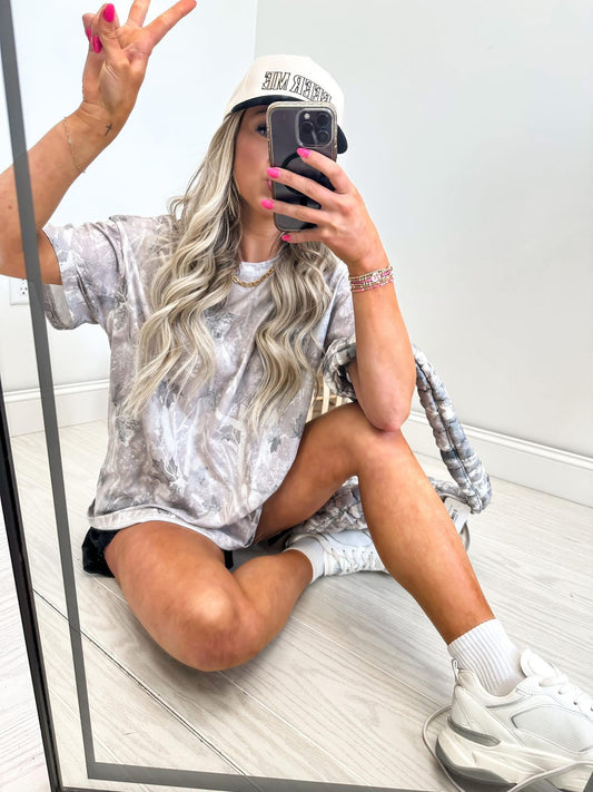 Grey Camo Oversized Tee