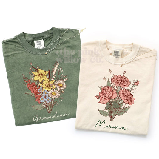 CUSTOM Birth Month Flower Bouquet CC Tees