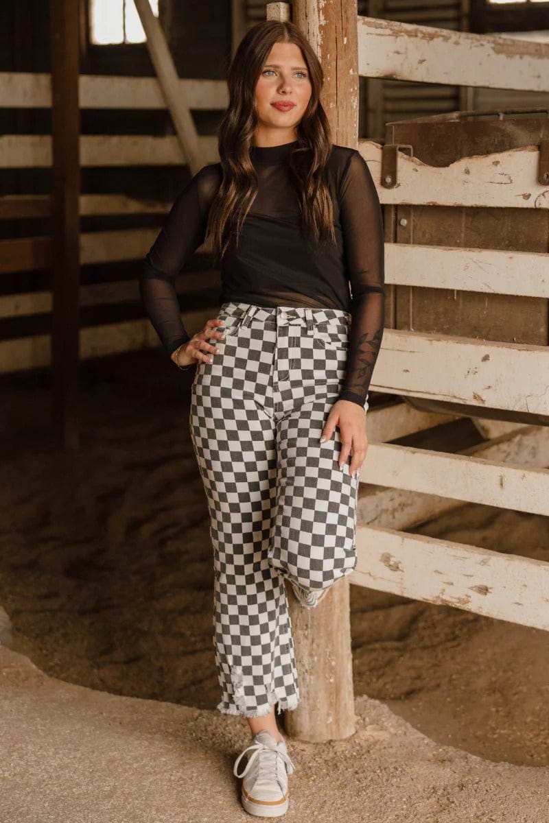 Fast Lane Checkered Jeans