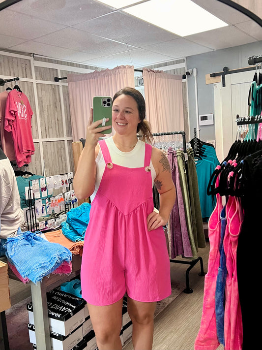 She’s a Doll Romper - Hot Pink