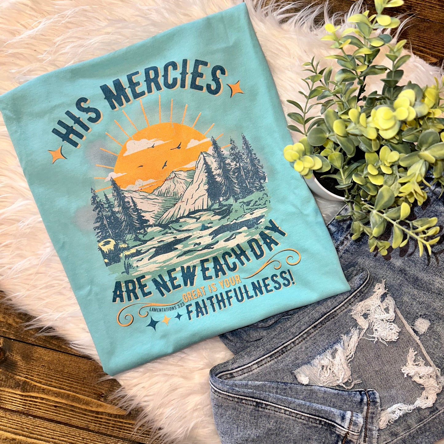 His Mercies Are New Each Day Comfort Colors Graphic Tee