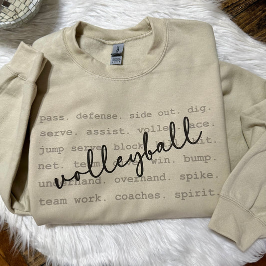 Volleyball Words Graphic Sweatshirt