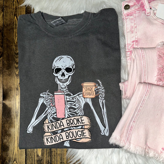 PRE- ORDER Kinda Broke Kinda Bougie Comfort Colors Graphic Tee/Sweatshirt