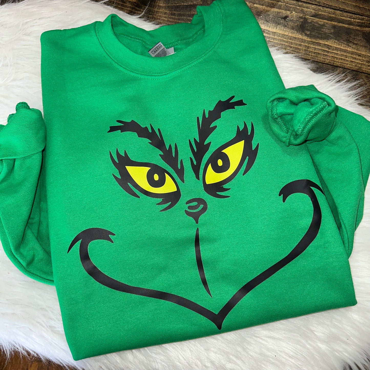 Grinch Face Graphic Sweatshirt