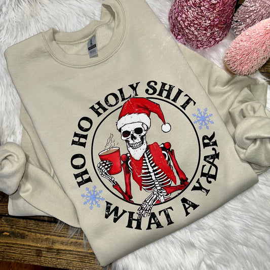 Ho Ho Holy What a Year Graphic Sweatshirt