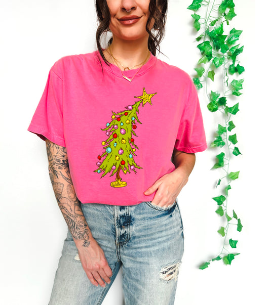 Grinch Tree Comfort Colors Tee