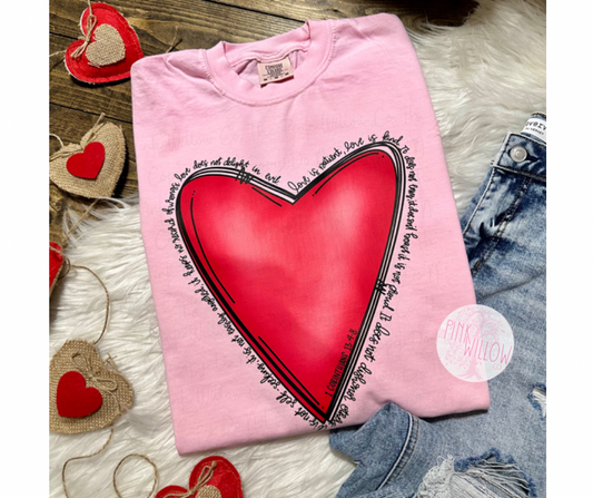 Bible Verse Heart Comfort Colors Graphic Tee