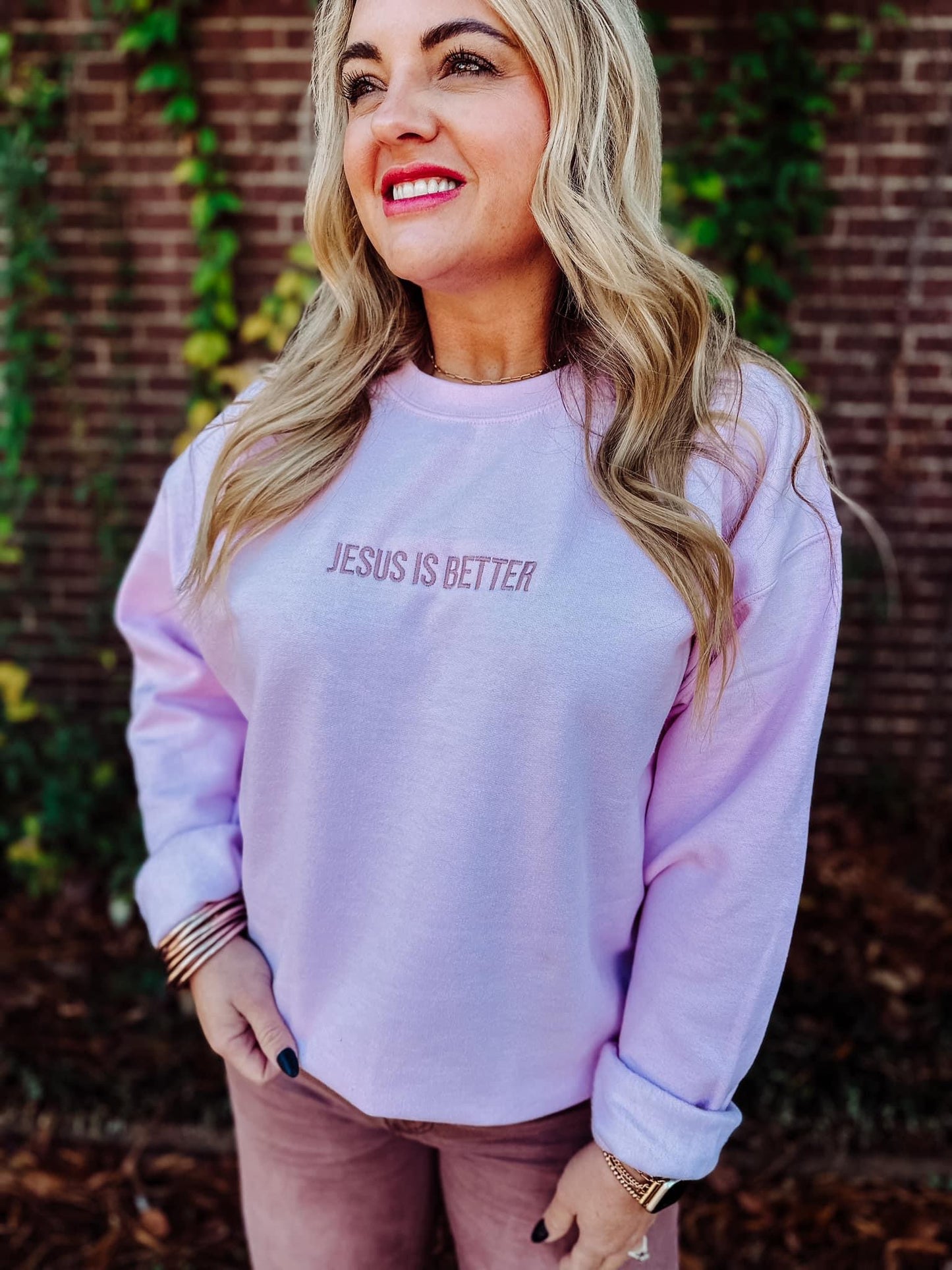 Jesus is Better Embroidered Sweatshirt