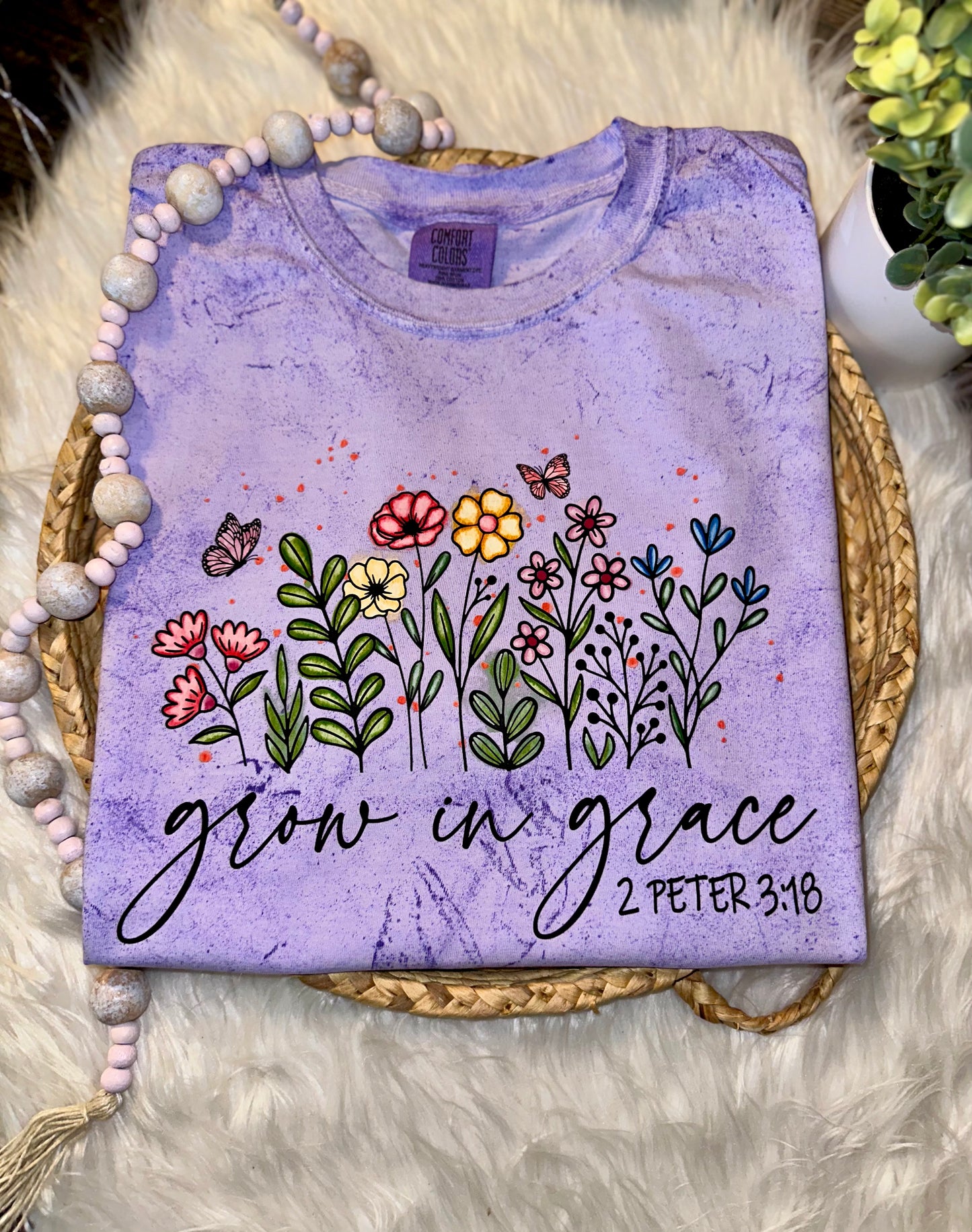 Grow In Grace Comfort Colors Graphic Tee