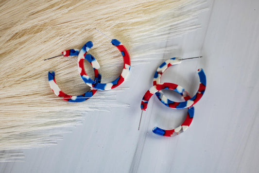 Red, White and Blue Hoops