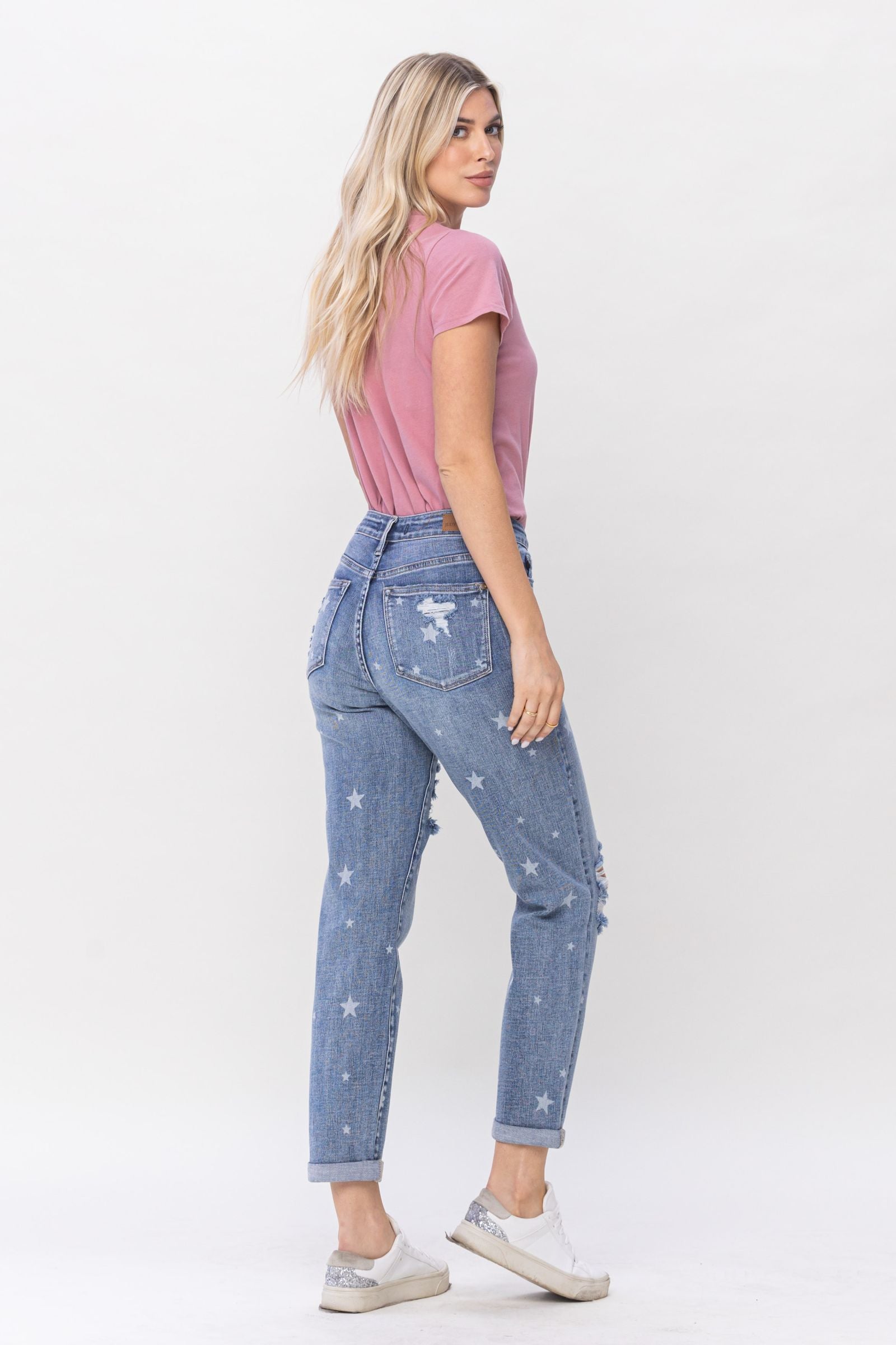Judy Blue Star Crossed Boyfriend Jeans hi Mo – The Pink Willow Co