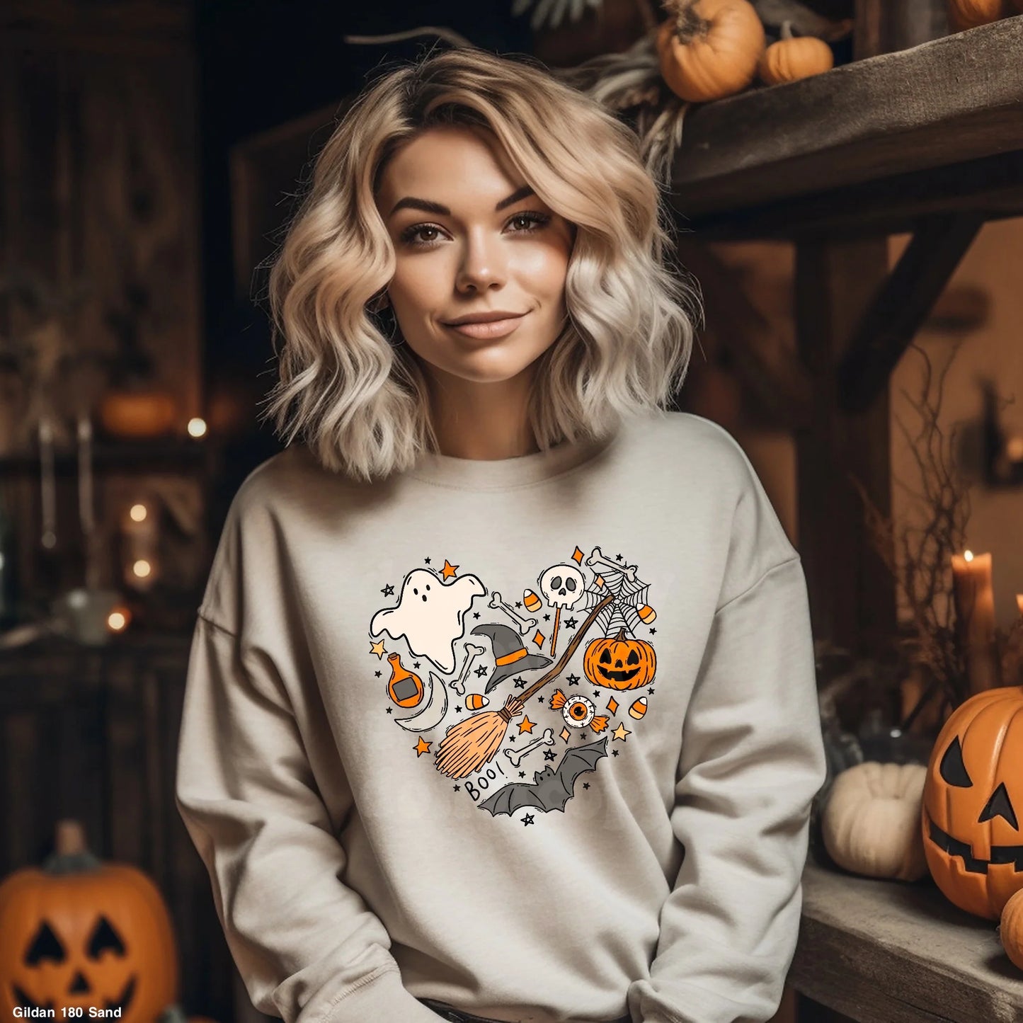 Spooky Heart Graphic Sweatshirt