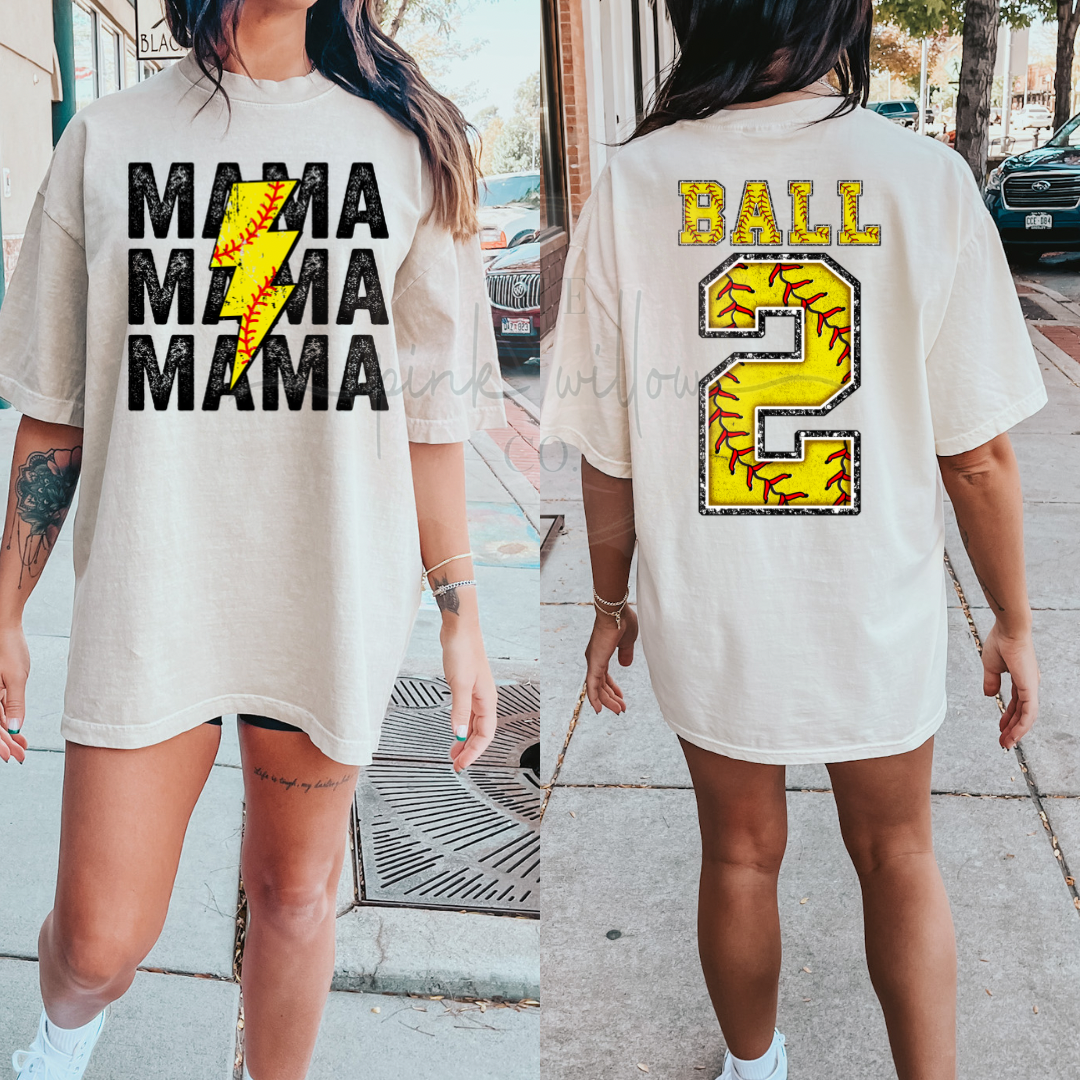 Custom Softball Mama Graphic Tee